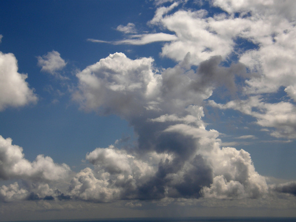 clouds over santorini