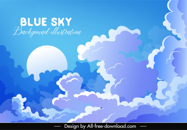 cloudy sky background blue white design