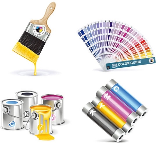 cmyk paint bucket vector