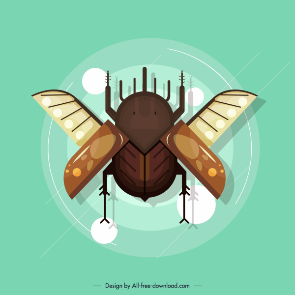 cockroach insect icon colored flat design
