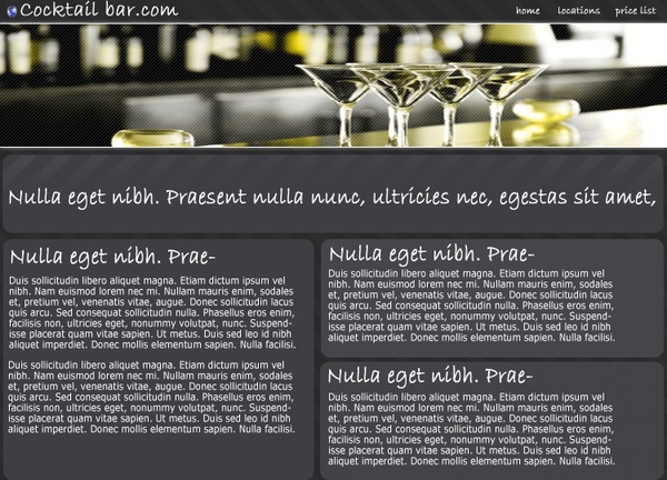Cocktail Bar – Free PSD Template