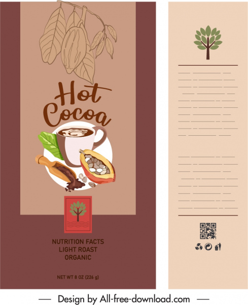 cocoa package template colored retro decor