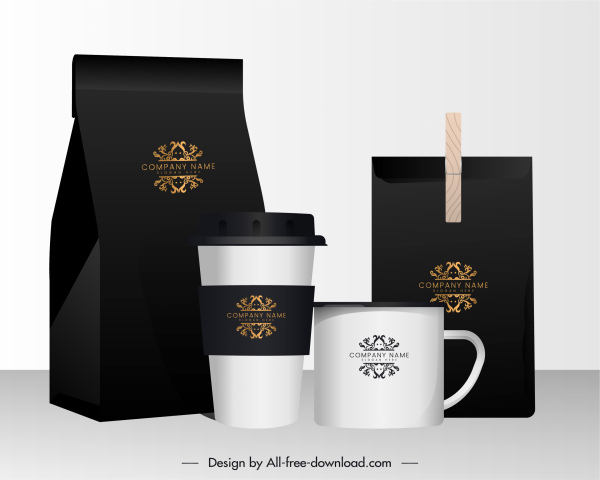 coffee advertising background shiny elegant realistic package cup