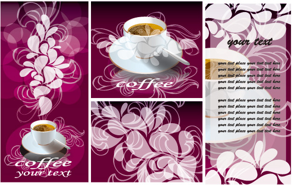 coffee and decorative pattern design elements 