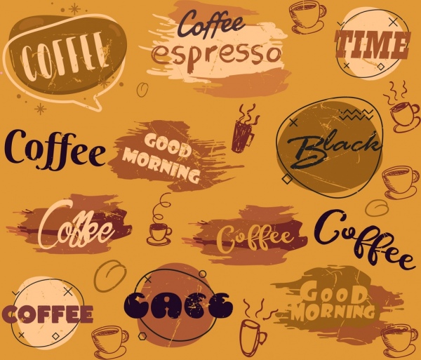 coffee backdrop calligraphic decor vintage design 