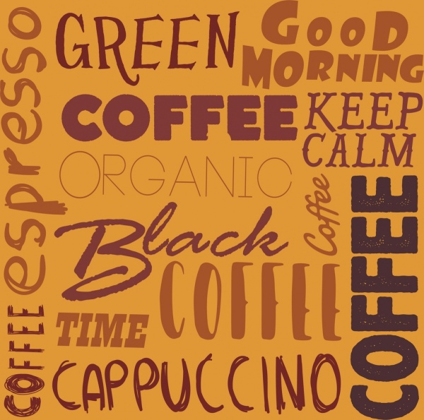 coffee background calligraphic decor vertical horizontal design
