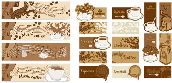 coffee banner art vector