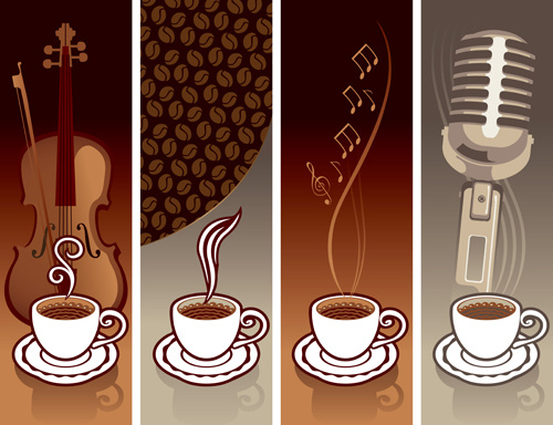 coffee cards design elements vector 