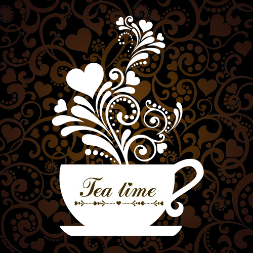Download Coffee cup with floral background vector Free vector in Encapsulated PostScript eps ( .eps ...