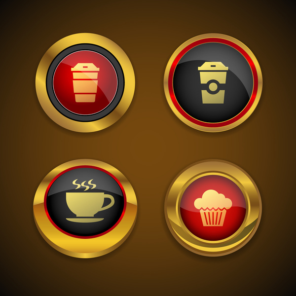 coffee gold icon button