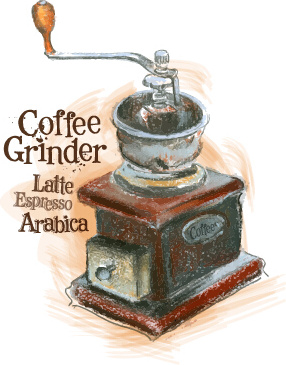 coffee grinder hand drawn vector