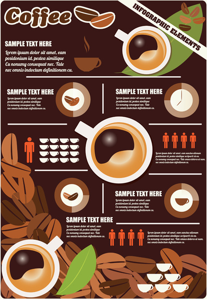 coffee infographics business template design vector 