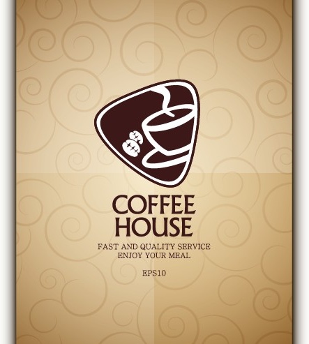 coffee menu cover design vector