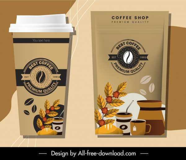 coffee package templates elegant classical decor