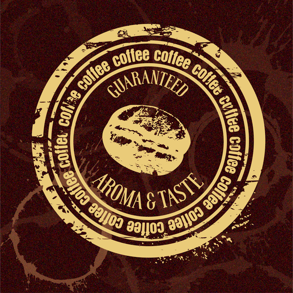 coffee quality guarantee stamp illustration with retro style