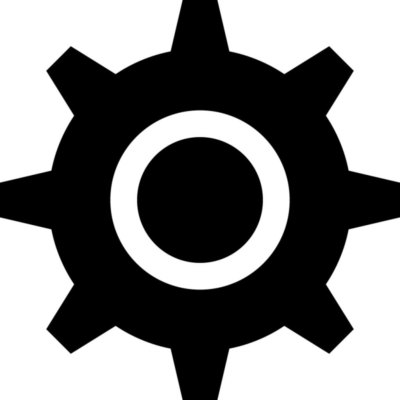 cog sign icon flat symmetric silhouette sketch 