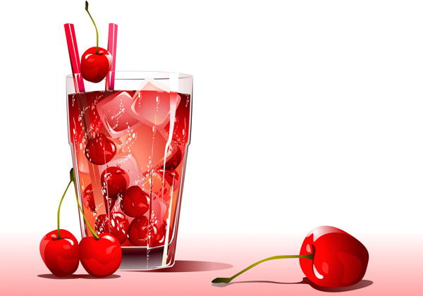 cold cherry flavors design elements