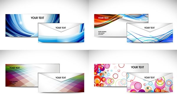 color envelope template vector