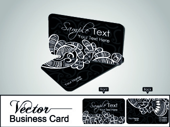 color floral business cards vector