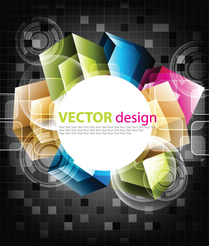 color graphics with dark background vector 