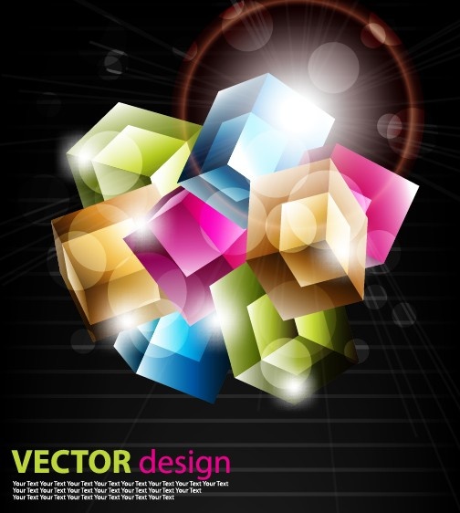 color graphics with dark background vector 