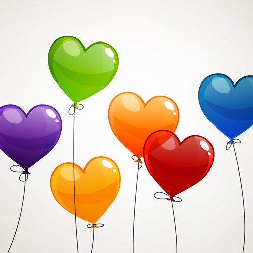 Color Heart Balloons Vector Vectors Graphic Art Designs In Editable Ai