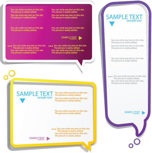 color hollow speech bubbles for text design vector