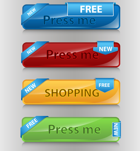 color web buttons vector