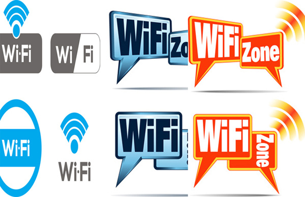 color wifi icons vector