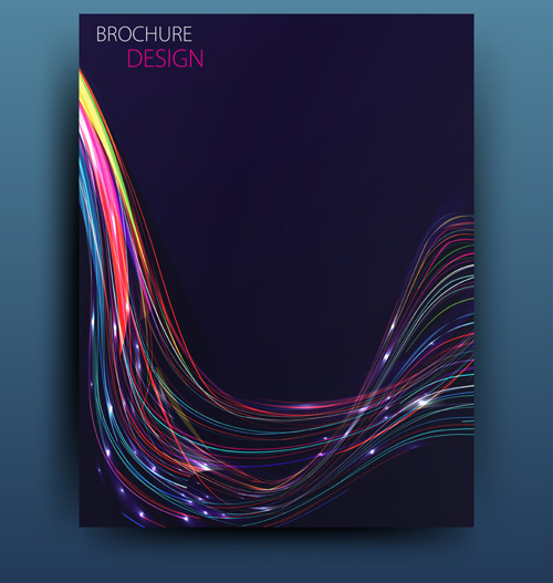colored abstract brochure cover template vector