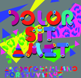colored alphabet design vector