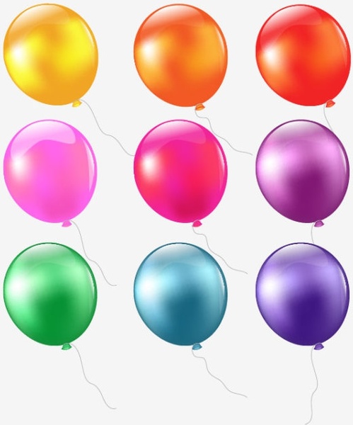 colored balloons 01 vector