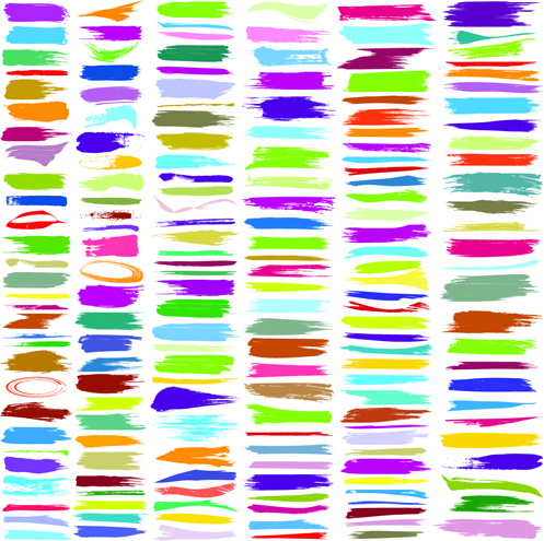 colored brushes grunge vector