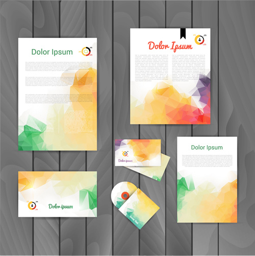 colored corporate templates kit vector
