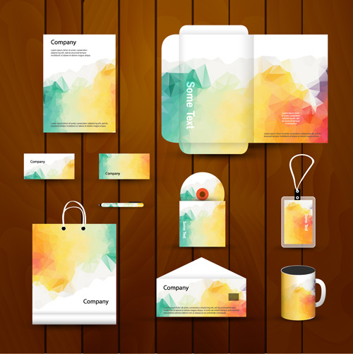 colored corporate templates kit vector