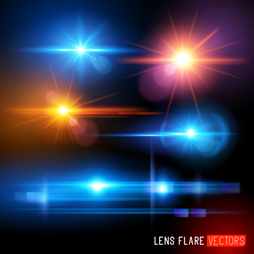 colored light special effects vectors set