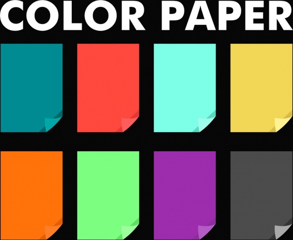 colored papers collection flat colorful isolation