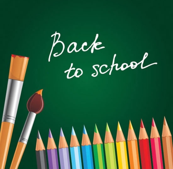 back to school banner colorful pencils brush sketch