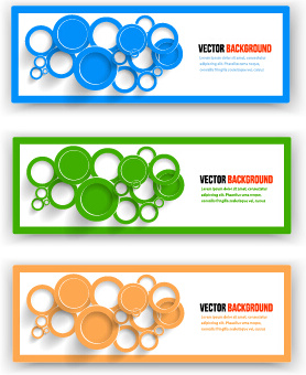 colored round banner vector 