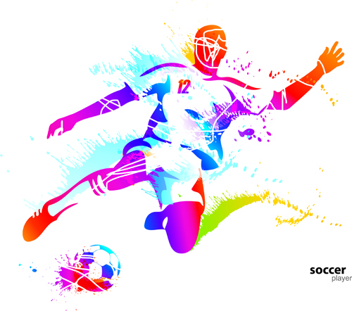 colored sports elements vector art