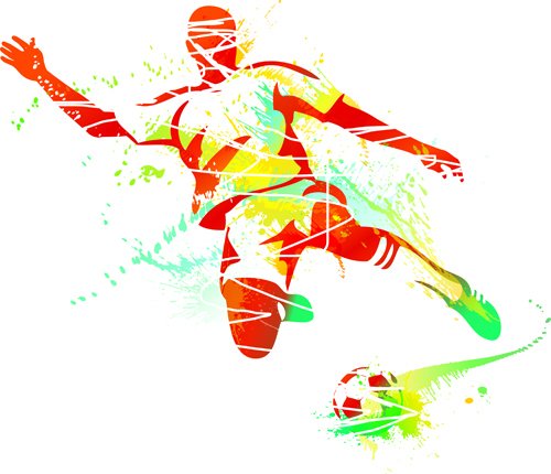 colored sports elements vector art