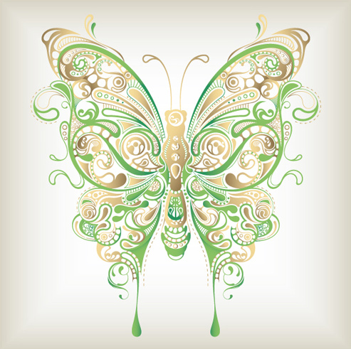 colorful abstract butterfly elements vector 