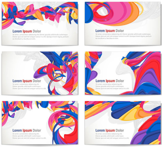 colorful abstract cards vector graphics