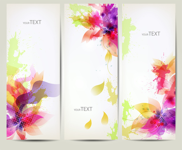 colorful abstract flower banner