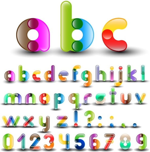Colorful Alphabet with Numbers