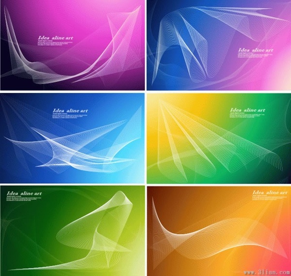 abstract background sets colorful 3d decor transparent curves