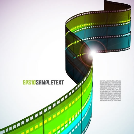movie poster template sparkling dynamic 3d film strip