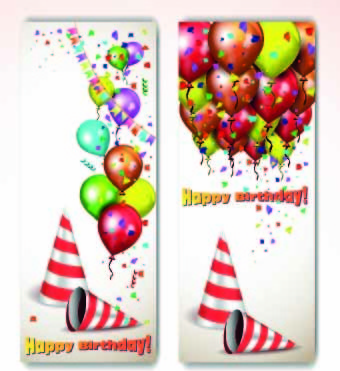 colorful balloons holiday banner vector
