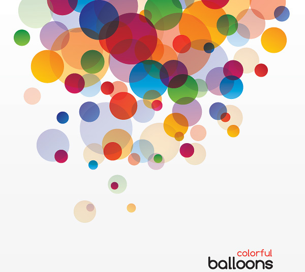 colorful balloons vector graphic 