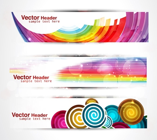 decorative banners templates abstract colorful modern decor